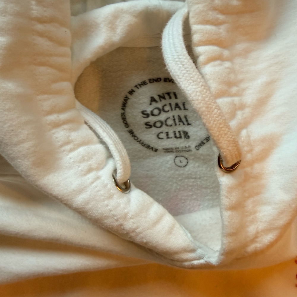 Anti Social Social Club Cream Hoodie - Picture 2 of 5